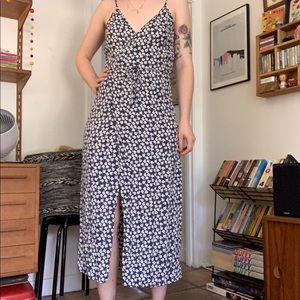 XS Reformation blue floral midi wrap dress